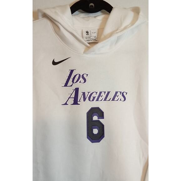 Los Angeles Lakers Lebron Jame #6 Nike White Hoodie Youth L (14-16) - Picture 2 of 6